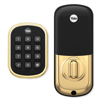 Yale ProSL Key Free Z-Wave Plus Push Button Deadbolt, Gen5, Lifetime Brass